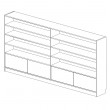 Bookshelf with 2 Sections 4 Doors 